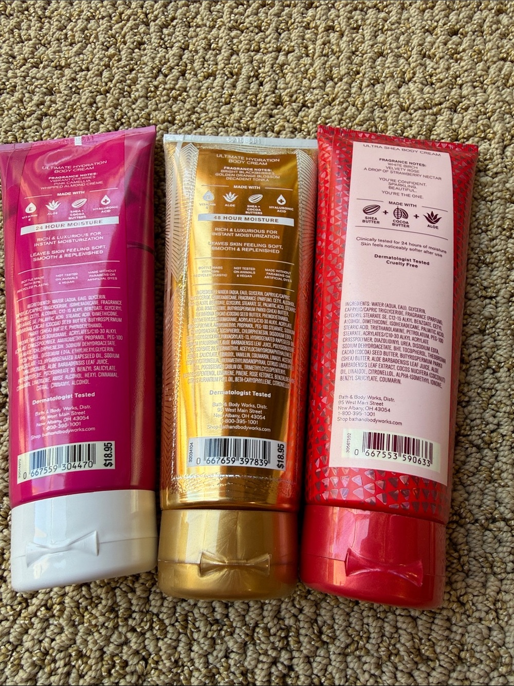 Bath & Body Works Body Cream Trio — Pink, Gold, Red - Picture 2 of 5